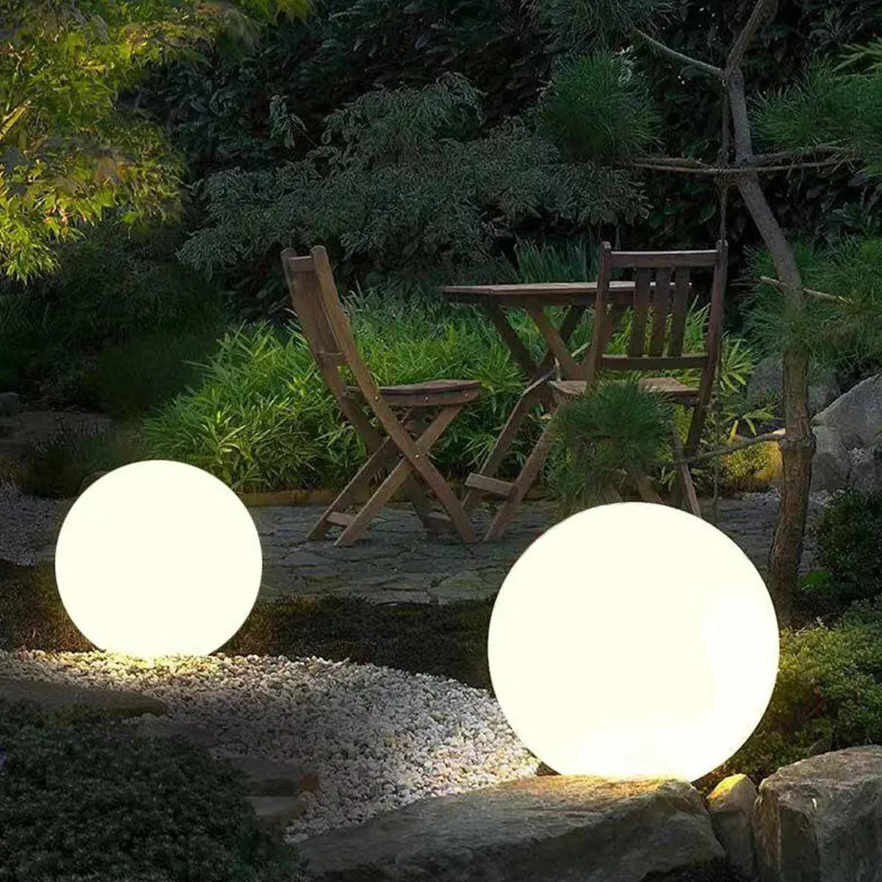 White Globe Pin Led Ground Outdoor Lights