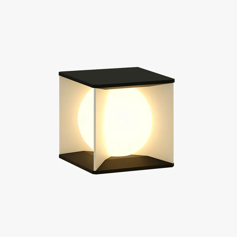 Cube Globe Solar Fence Pillar Lights