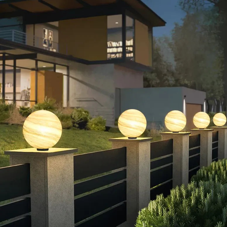 Planet Shaped Solar Fence Pillar Lights