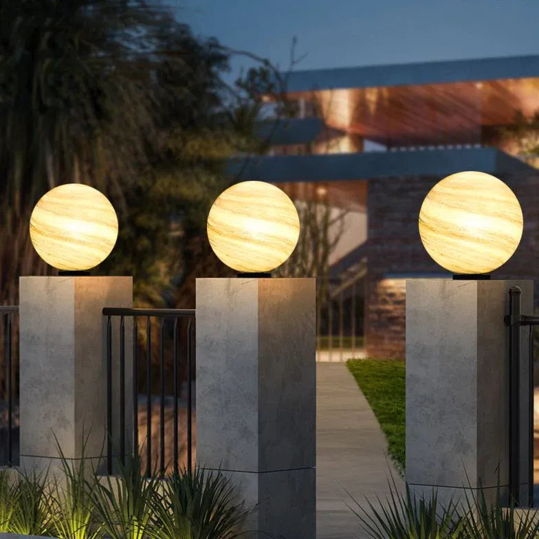 Planet Shaped Solar Fence Pillar Lights