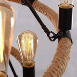 Black Ring Multi-Bulb Vintage Chandelier