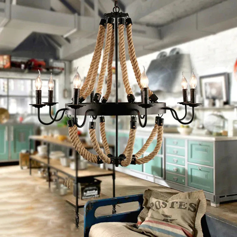 Candelabra Rope and Chain Chandelier