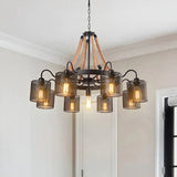 Disc-Shaped Black Rope Industrial Pendant Light