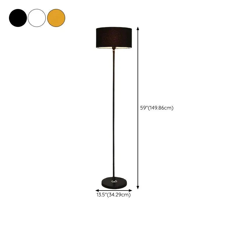 Cylindrical Slim Metal Minimalist Floor Lamp