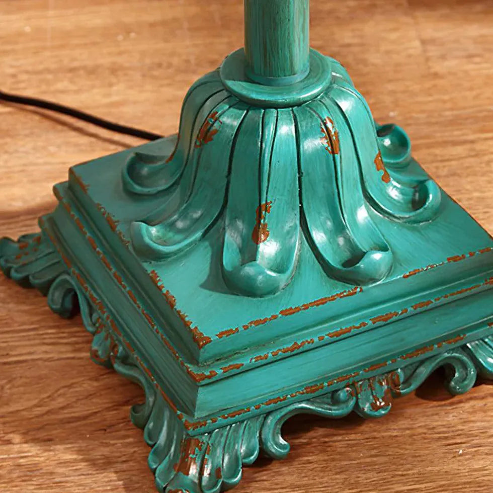 Green Vintage Country Style Floor Lamp