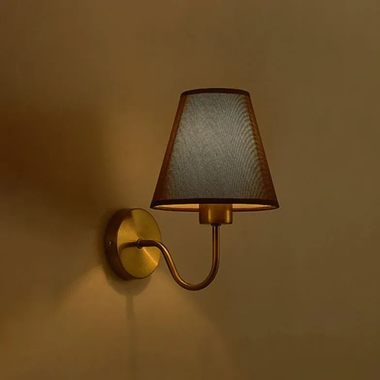 Fabric Lampshade Modern Gold Wall Lights