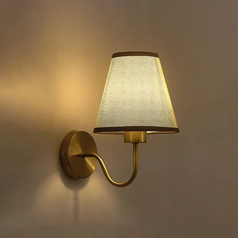 Fabric Lampshade Modern Gold Wall Lights