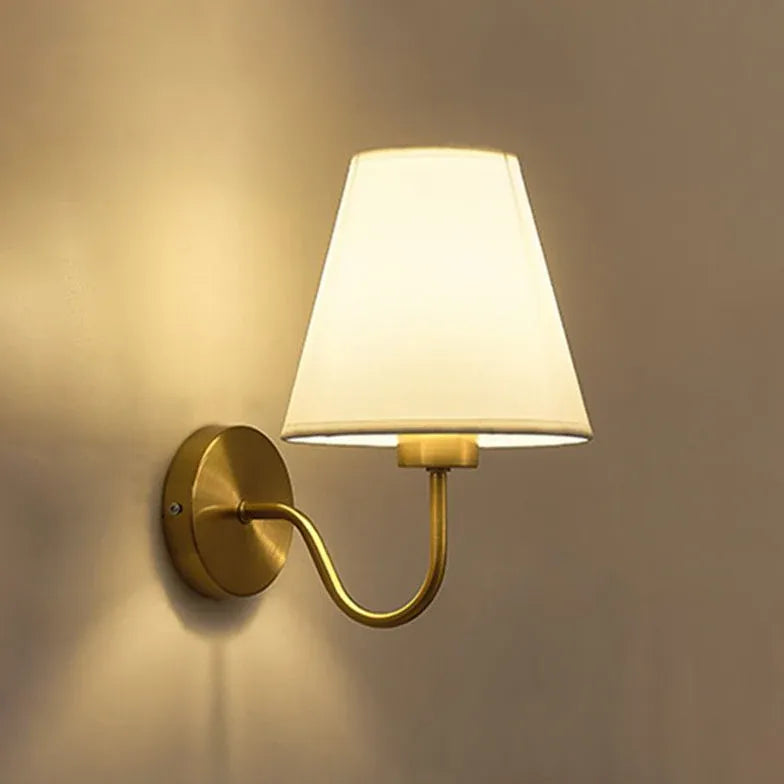 Fabric Lampshade Modern Gold Wall Lights