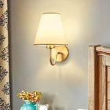 Fabric Lampshade Modern Gold Wall Lights