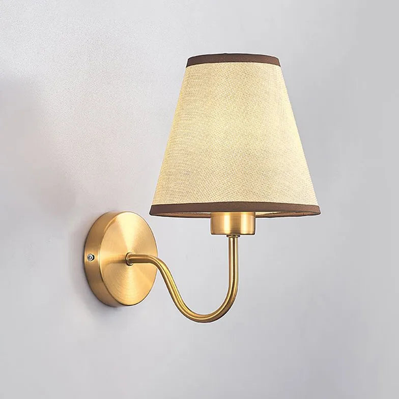 Fabric Lampshade Modern Gold Wall Lights