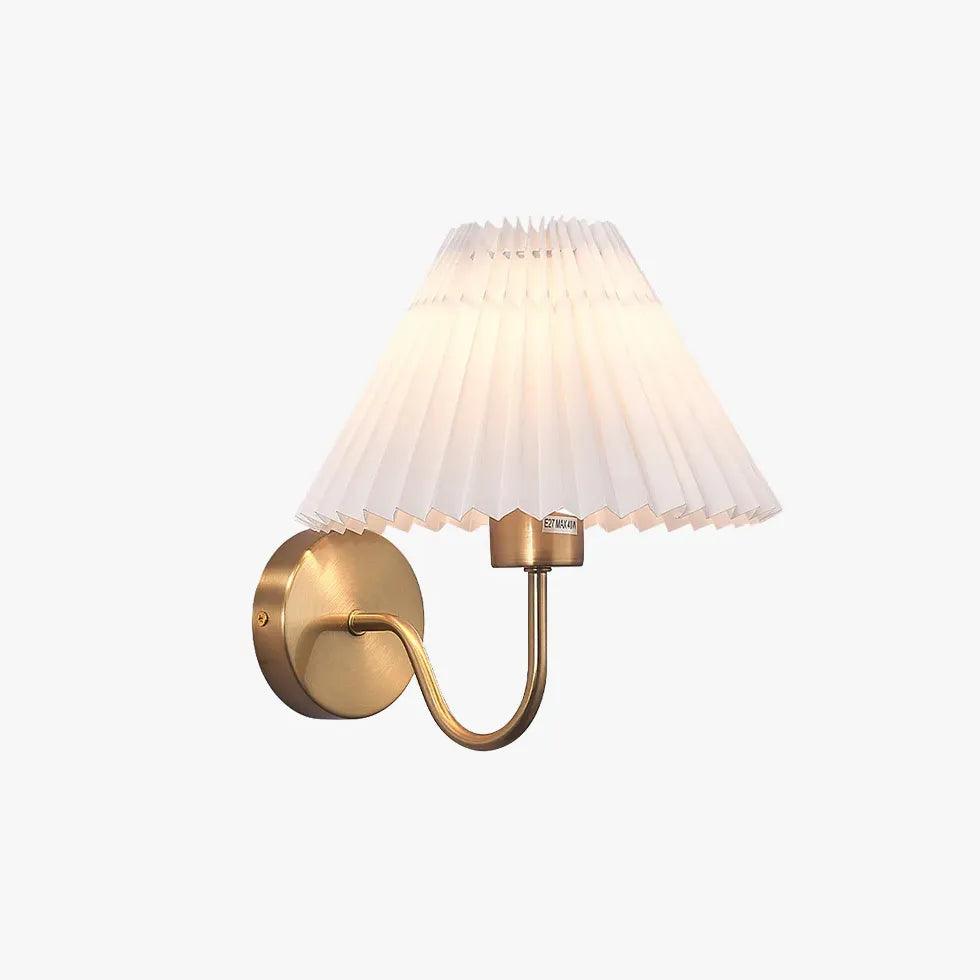 Cream-style Pleated Wall Light for Bedroom
