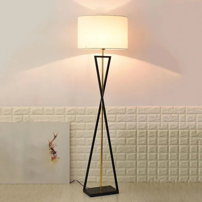 Dark Fabric Modern Tripod Floor Lamp