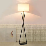 Dark Fabric Modern Tripod Floor Lamp