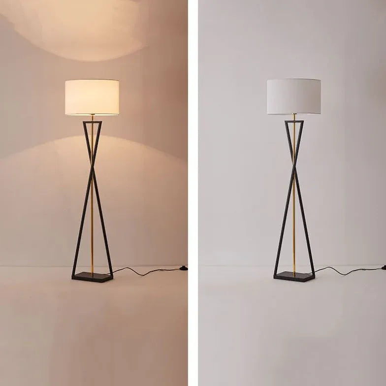 Dark Fabric Modern Tripod Floor Lamp