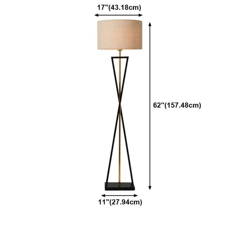 Dark Fabric Modern Tripod Floor Lamp