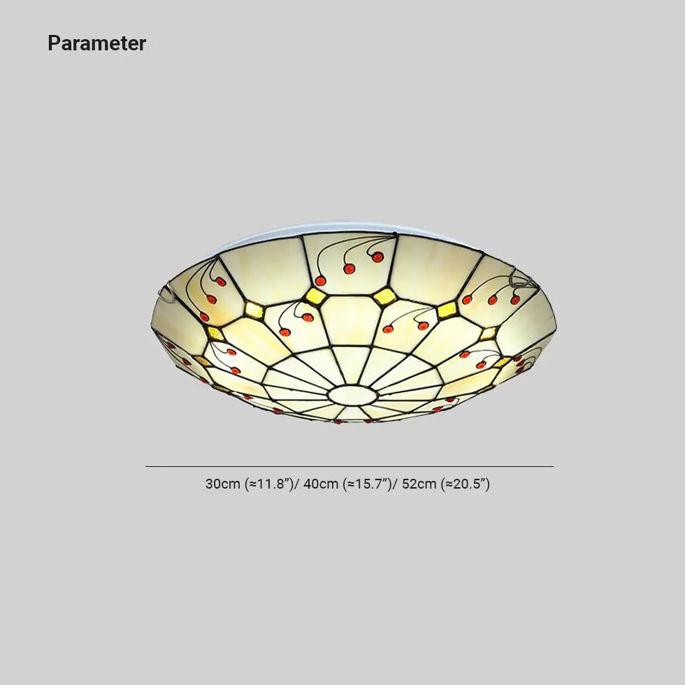 Colorful Round Glass Elegant Ceiling Light