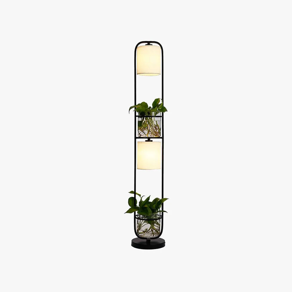 Cylindrical Plant Stand Modern Floor Lamp