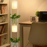 Cylindrical Plant Stand Modern Floor Lamp