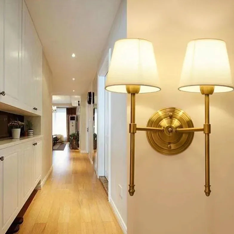 Double Wall Lights for Living Room Brass