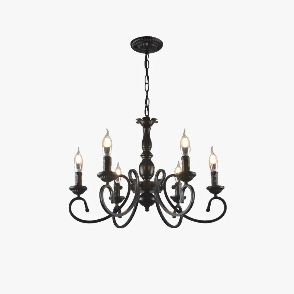 European Candle Holder Vintage Black Pendant Light - Clowas