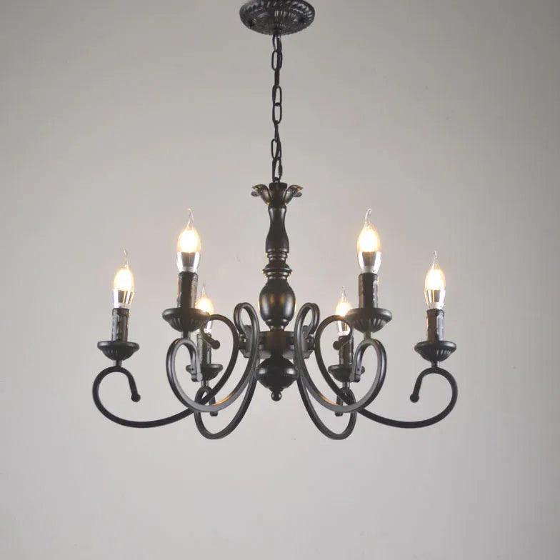 European Candle Holder Vintage Black Pendant Light - Clowas