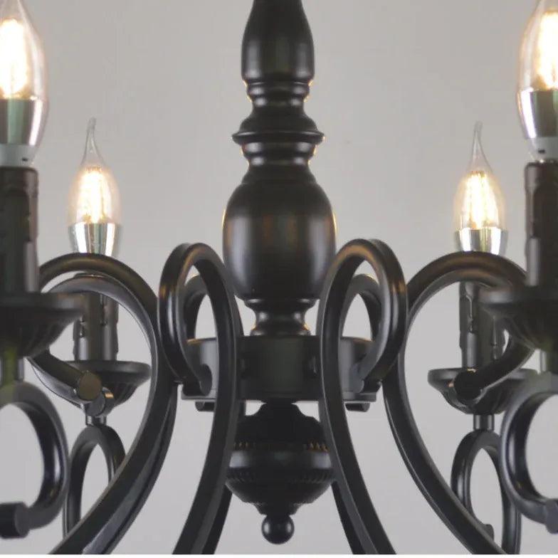 European Candle Holder Vintage Black Pendant Light - Clowas