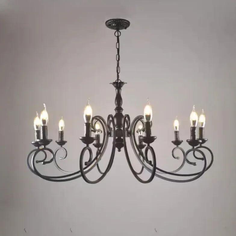 European Candle Holder Vintage Black Pendant Light - Clowas