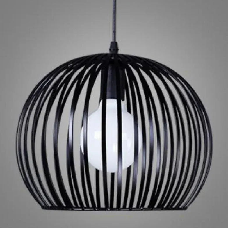 Black Iron Woven Sphere Pendant Light