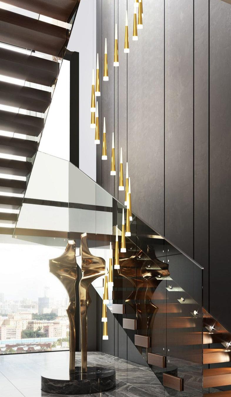 Nordic Rectangular Staircase Chandelier for Hallway