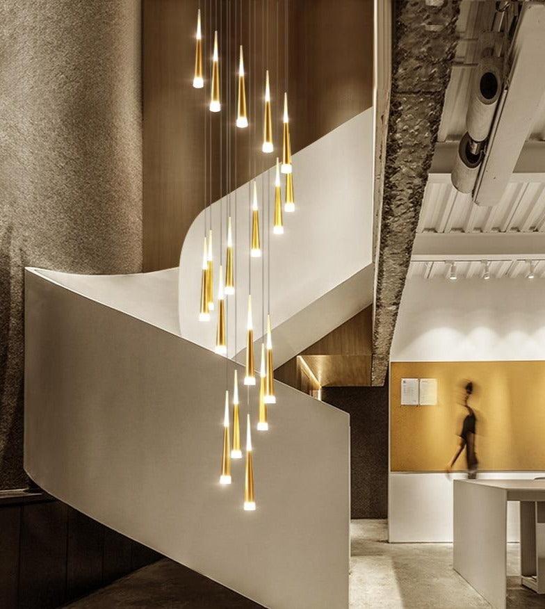 Nordic Rectangular Staircase Chandelier for Hallway