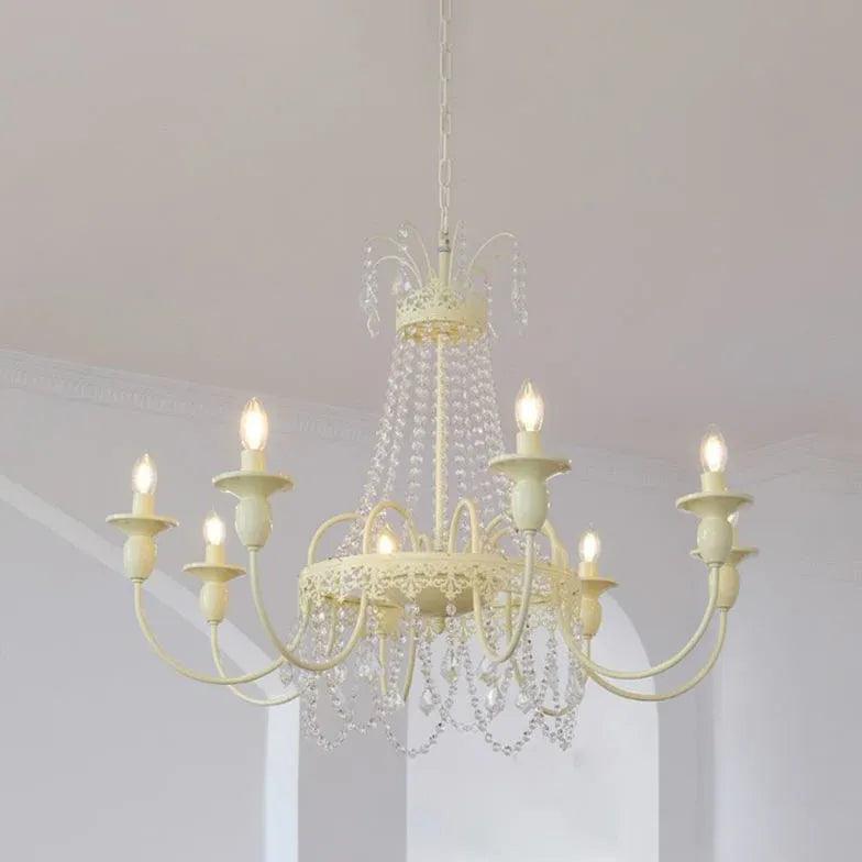Crystal Chandelier Lights in Vintage Cream Style
