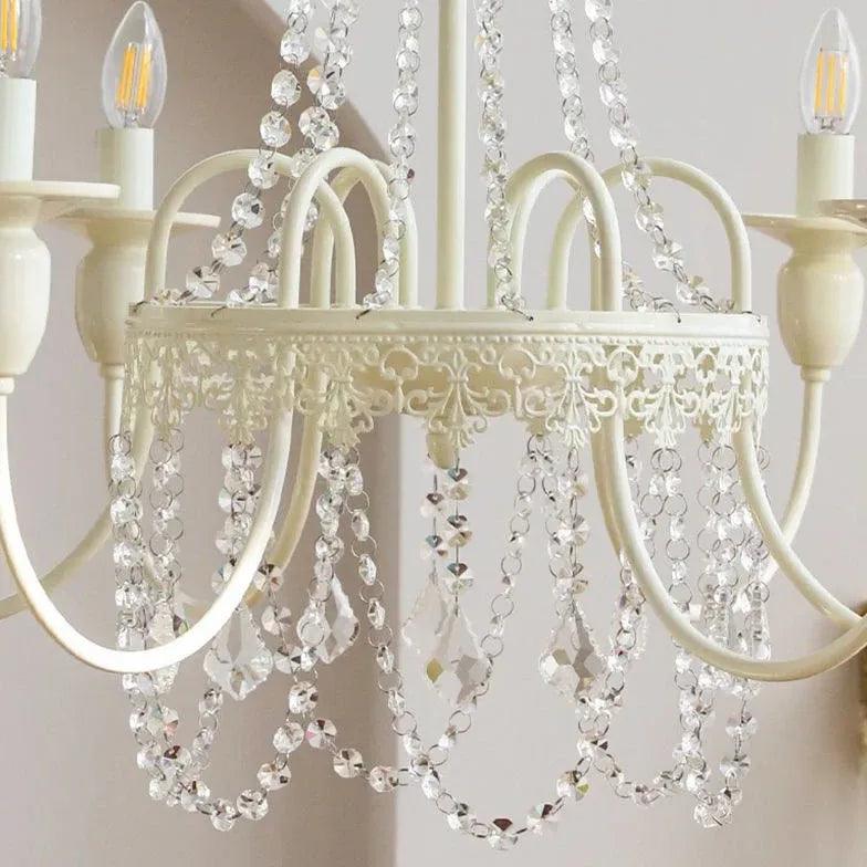 Crystal Chandelier Lights in Vintage Cream Style