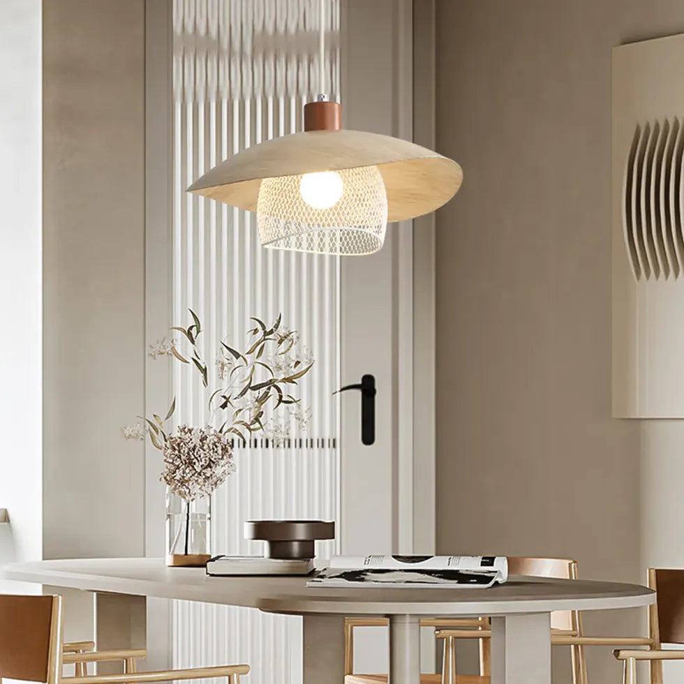 Light Wood Warm White Pendant Light