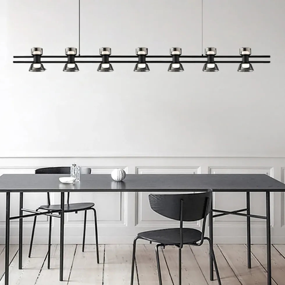 Multi-Light Linear Glass Kitchen Pendant Light