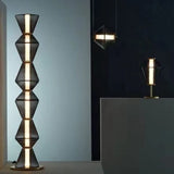 Black Geometric Stacked Floor Lamp