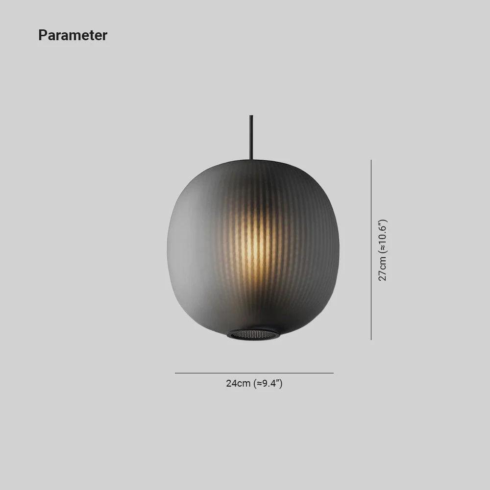 Smoky Gray Frosted Glass Pendant Light