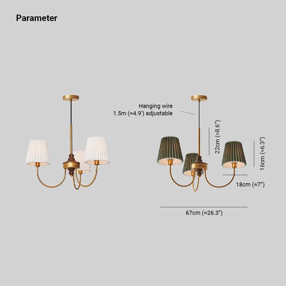 Fabric Lampshade Vintage LED Chandelier - Clowas