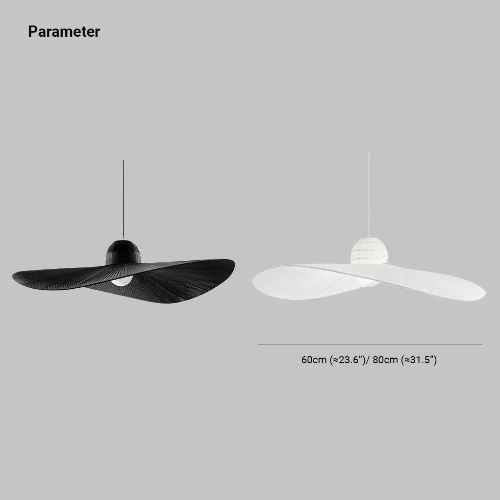 Nordic Straw Hat Fabric White Pendant Light