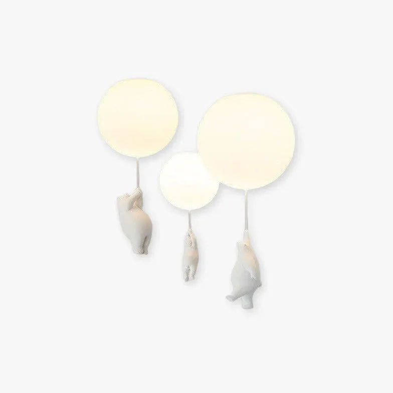 Cloud Bear Bedroom White Flush Ceiling Lights