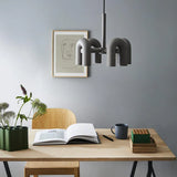 Multiple U-Shaped Black Tube Design Pendant Light