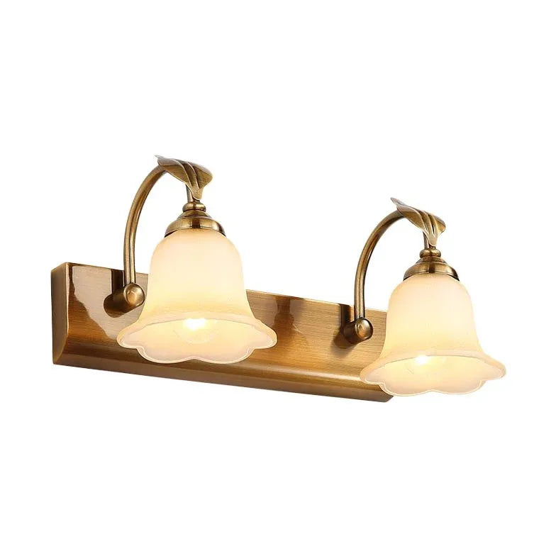 Gold Glass Flower Vintage Bathroom Wall Lights