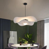 Cream Lotus Leaf White Drop Pendant Light