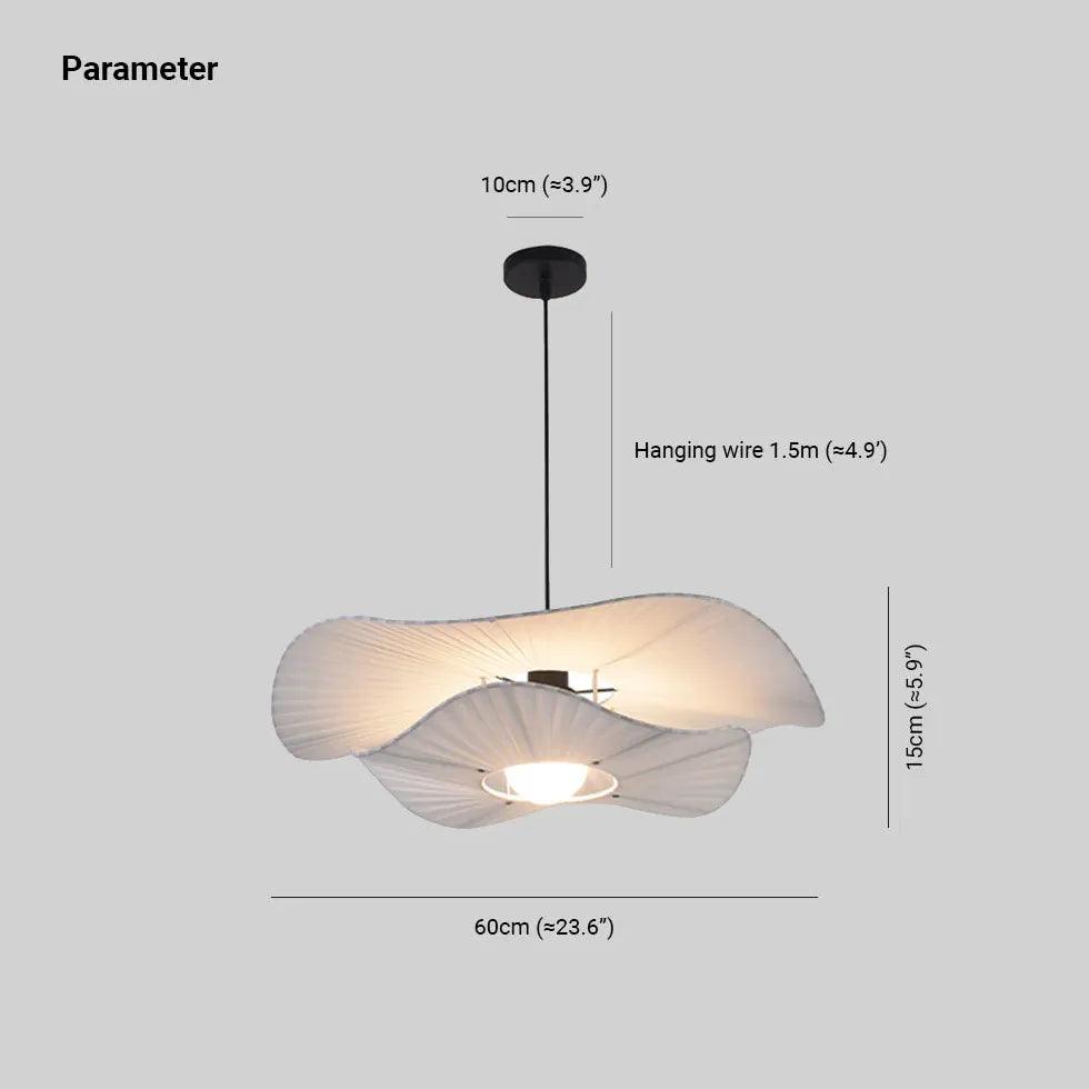 Cream Lotus Leaf White Drop Pendant Light
