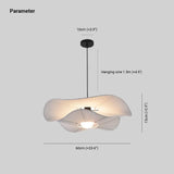 Cream Lotus Leaf White Drop Pendant Light