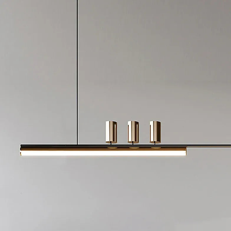 Linear Black Gold LED Kitchen Chandelier