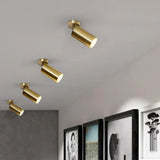 Gold Round Metal Hallway Flush Mount Ceiling Light