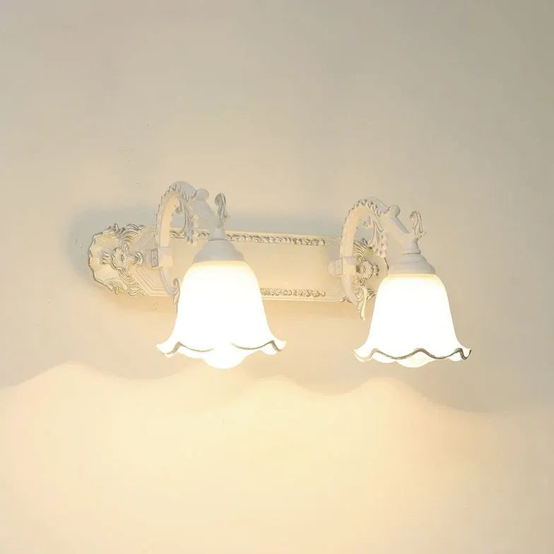 French Carving Glass Bathroom Wall Lights