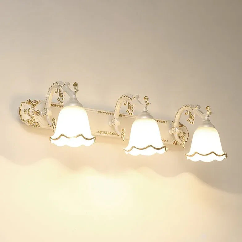 French Carving Glass Bathroom Wall Lights