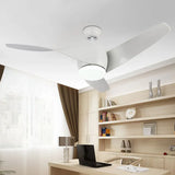 Three-Blade Wooden Streamlined Ceiling Fan with Light