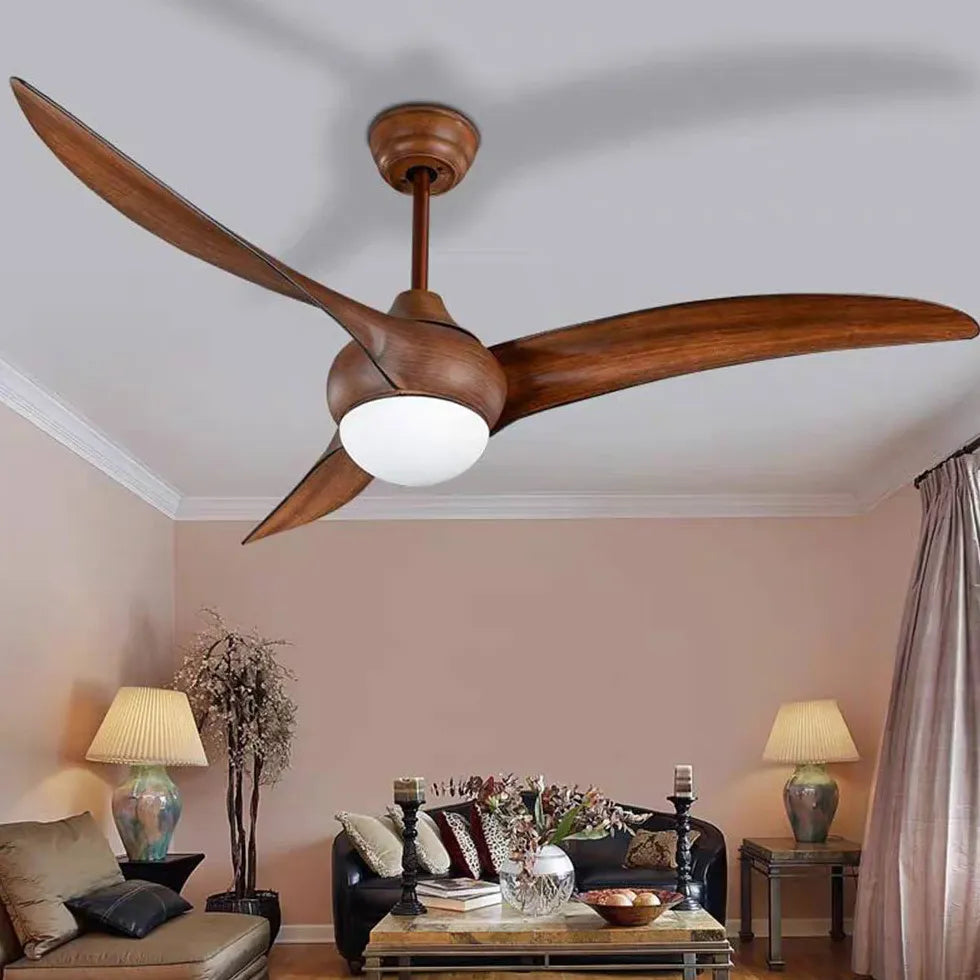 Brown Streamlined Ceiling Fan with Light